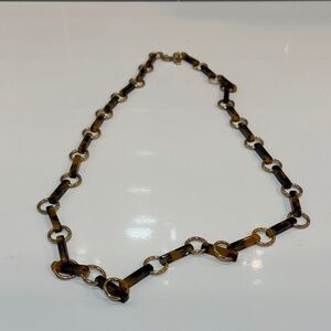 Ann Taylor Elegant Gold and Brown Tortoise Chain Necklace
